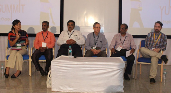 The Faculty Panel session began and featured esteemed faculty members from across the country. Veeranna D. K. (SGBIT Belagavi), Arun Kumar M.V. (Bapuji Polytechnic Davangere),  Vasudev Parvati (SDMCET Dharwad). International delegates included Leon Sandler (Executive Director, The Deshpande Center for Technological Innovation at MIT) and Nicholas Clermont (SHAD Youth Engagement Coordinator, Pond Deshpande Center at Queens University) also joined us in this panel discussion. Sally Ng (Founder and CEO, The Triple Effect Inc.) moderated